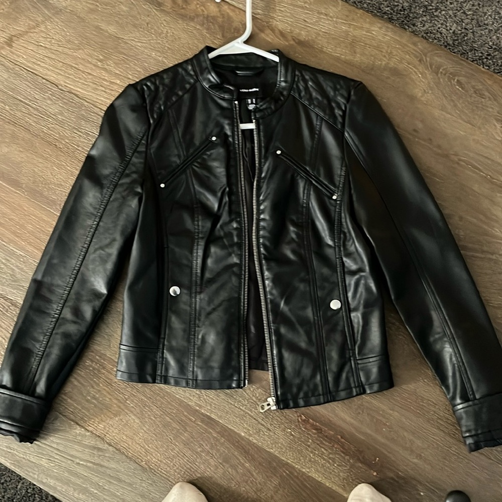 Black pleather jacket size smalll